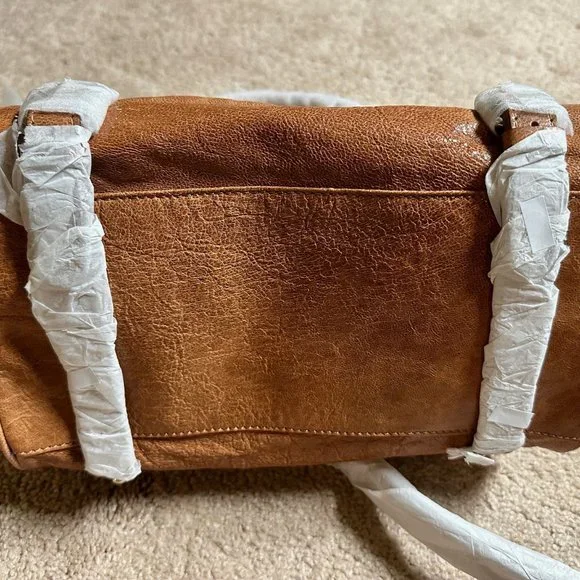 REBECCA MINKOFF CUPID LEATHER SATCHEL BAG Crossbody sand NWT